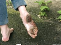 Feet - Galya - 2012-07-15 Barefoot in blue jeans