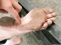 Feet - Galya - 2012-07-15 Barefoot in blue jeans