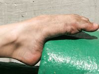 Feet - Galya - 2012-07-15 Barefoot in blue jeans