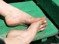 Feet - Galya - 2012-07-15 Barefoot in blue jeans