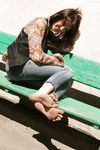 Feet - Galya - 2012-07-15 Barefoot in blue jeans
