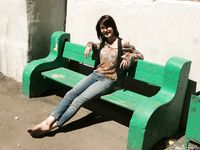 Feet - Galya - 2012-07-15 Barefoot in blue jeans