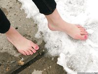 Feet - Galya A - 2012-08-23 Shivering in snow