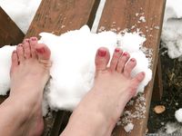 Feet - Galya A - 2012-08-23 Shivering in snow