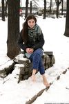 Feet - Gayane - 2013-05-04 Barefoot girl in winter city