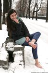 Feet - Gayane - 2013-05-04 Barefoot girl in winter city