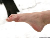 Feet - Gayane - 2013-05-04 Barefoot girl in winter city
