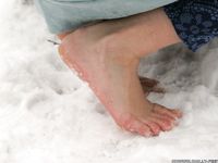 Feet - Gayane - 2013-05-04 Barefoot girl in winter city