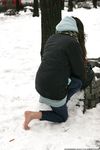 Feet - Gayane - 2013-05-04 Barefoot girl in winter city