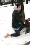 Feet - Gayane - 2013-05-04 Barefoot girl in winter city