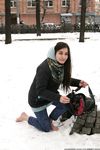 Feet - Gayane - 2013-05-04 Barefoot girl in winter city