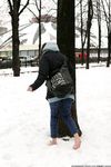 Feet - Gayane - 2013-05-04 Barefoot girl in winter city