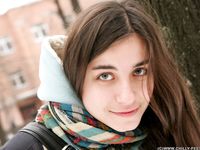 Feet - Gayane - 2013-05-04 Barefoot girl in winter city