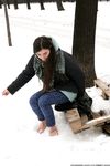 Feet - Gayane - 2013-05-04 Barefoot girl in winter city