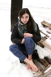 Feet - Gayane - 2013-05-04 Barefoot girl in winter city