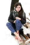 Feet - Gayane - 2013-05-04 Barefoot girl in winter city
