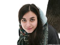 Feet - Gayane - 2013-05-04 Barefoot girl in winter city