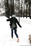 Feet - Gayane - 2013-05-04 Barefoot girl in winter city