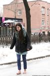 Feet - Gayane - 2013-05-04 Barefoot girl in winter city
