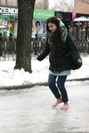 Feet - Gayane - 2013-05-04 Barefoot girl in winter city