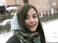 Feet - Gayane - 2013-05-04 Barefoot girl in winter city