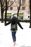 Feet - Gayane - 2013-05-04 Barefoot girl in winter city