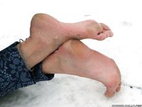 Feet - Gayane - 2013-05-04 Barefoot girl in winter city