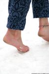 Feet - Gayane - 2013-05-04 Barefoot girl in winter city