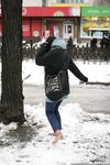 Feet - Gayane - 2013-05-04 Barefoot girl in winter city