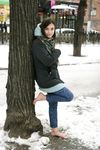 Feet - Gayane - 2013-05-04 Barefoot girl in winter city