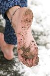 Feet - Gayane - 2013-05-04 Barefoot girl in winter city