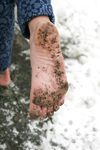Feet - Gayane - 2013-05-04 Barefoot girl in winter city
