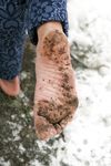 Feet - Gayane - 2013-05-04 Barefoot girl in winter city
