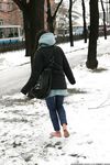 Feet - Gayane - 2013-05-04 Barefoot girl in winter city