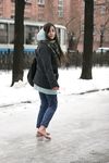 Feet - Gayane - 2013-05-04 Barefoot girl in winter city