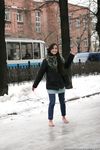 Feet - Gayane - 2013-05-04 Barefoot girl in winter city