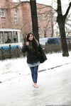 Feet - Gayane - 2013-05-04 Barefoot girl in winter city