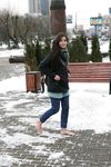 Feet - Gayane - 2013-05-04 Barefoot girl in winter city