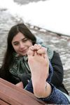 Feet - Gayane - 2013-05-04 Barefoot girl in winter city