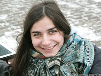 Feet - Gayane - 2013-05-04 Barefoot girl in winter city