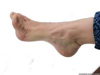 Feet - Gayane - 2013-05-04 Barefoot girl in winter city