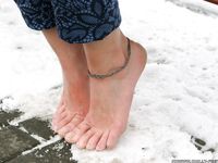 Feet - Gayane - 2013-05-04 Barefoot girl in winter city