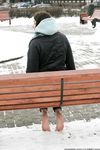 Feet - Gayane - 2013-05-04 Barefoot girl in winter city