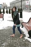 Feet - Gayane - 2013-05-04 Barefoot girl in winter city