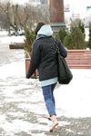 Feet - Gayane - 2013-05-04 Barefoot girl in winter city