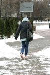Feet - Gayane - 2013-05-04 Barefoot girl in winter city