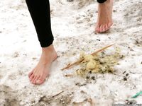 Feet - Ira D - 2013-07-29 The first winter barefoot experience