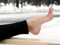 Feet - Ira D - 2013-07-29 The first winter barefoot experience
