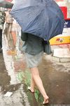 Feet - Irina - 2005-08-23 Barefoot walk under the rain