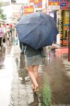Feet - Irina - 2005-08-23 Barefoot walk under the rain